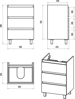 Тумба под умывальник Brevita Victory 60 / VIC-07060-0103Я
