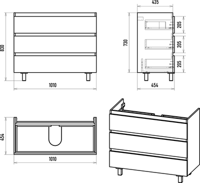 Тумба под умывальник Brevita Victory 105 / VIC-07105-0103Я