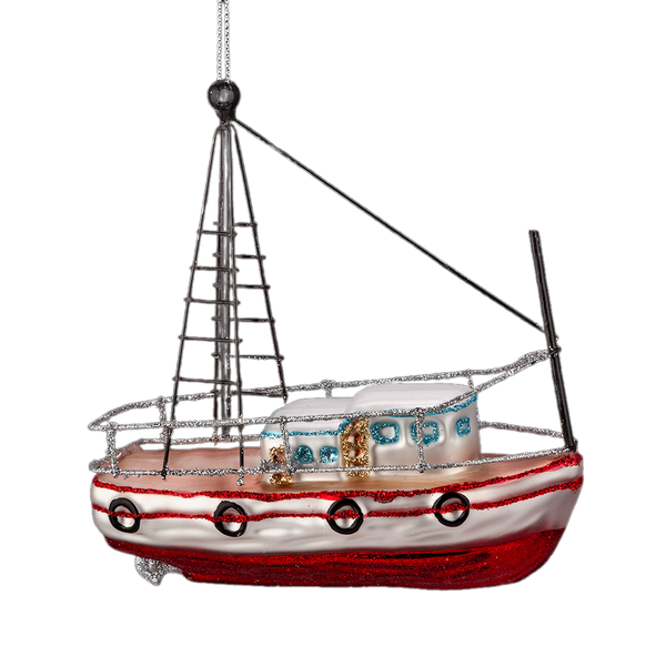 Елочная игрушка Erich Krause Decor. Рыбацкий баркас / 62513 - фото