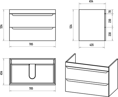 Тумба под умывальник Misty Бриз 80 / П-Бри-09080-012Я