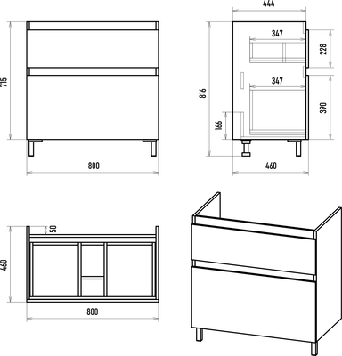 Тумба под умывальник Misty Лаки 80 / П-Лак-01080-0112Я