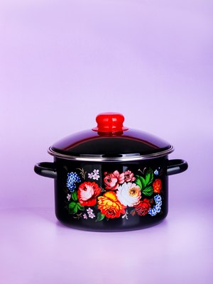 Кастрюля ЭСТЕТ Жостовские мотивы / ЭТ-75041