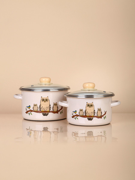 Набор кастрюль ЭСТЕТ Совы / ЭТ-75129С