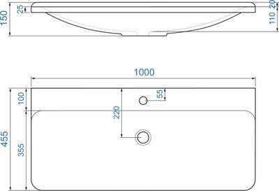 Умывальник Madera Solo.08.100/W/RL / 4680173710454 
