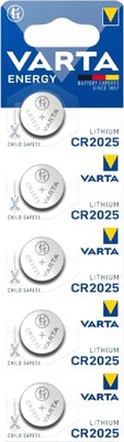 Комплект батареек Varta Lithium CR2025 3V / 6025229405 - фото