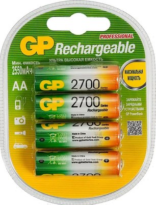 Комплект аккумуляторов GP Batteries 270AAHC AA NiMH 2700mAh - фото