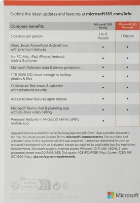 Пакет офисных программ Microsoft 365 персональный 1г (QQ2-01399)