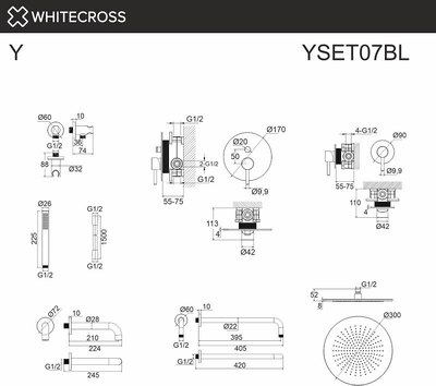 Душевая система со смесителем Whitecross Y YSET07GL