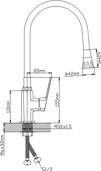 Смеситель Diadonna Д165-41ВL