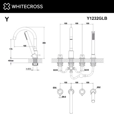 Смеситель Whitecross Y Y1232GLB