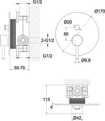 Смеситель Whitecross Y Y1235GLB