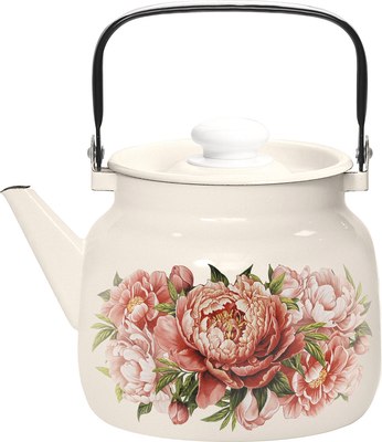 Чайник Лысьвенские эмали Букет пионов 2713П2/4 - фото