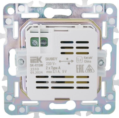 Розетка IEK Skandy SK-U21-D31-K01