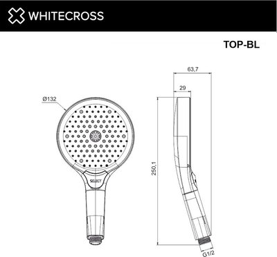 Лейка ручного душа Whitecross TOP-GLB
