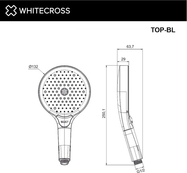 Лейка ручного душа Whitecross TOP-GM