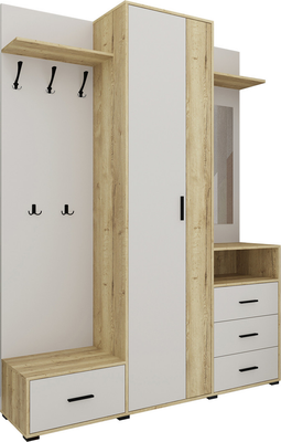 Секция в прихожую Интерлиния Вита-4 (дуб золотой/персидский жемчуг) - фото