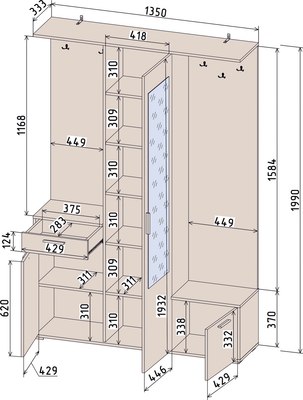 Секция в прихожую Интерлиния Вита-7