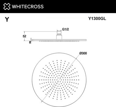 Лейка верхнего душа Whitecross Y1300BL