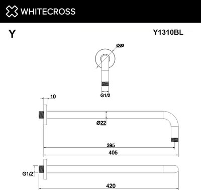 Душевой кронштейн Whitecross Y1310BL