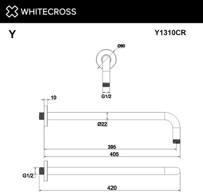 Душевой кронштейн Whitecross Y1310CR
