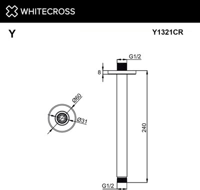 Душевой кронштейн Whitecross Y1321CR