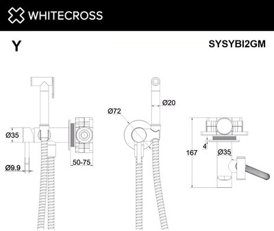 Гигиенический душ со смесителем Whitecross SYSYBI2NIB