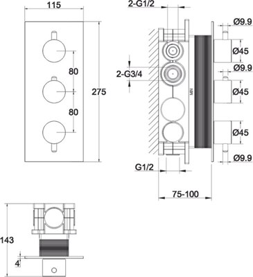 Смеситель Whitecross Y1238GLB