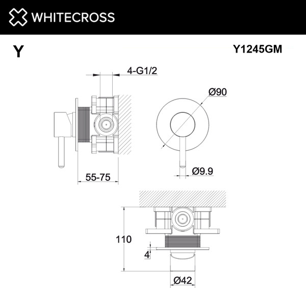 Смеситель Whitecross Y1245GM