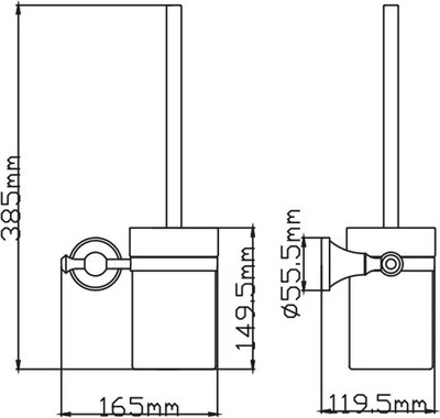 Ершик для унитаза Diadonna Настенный Д8010ВL