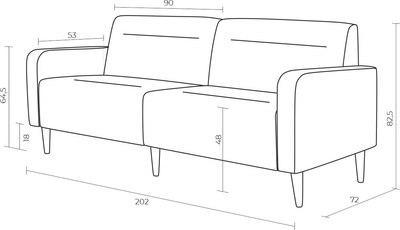 Диван Mio Tesoro Фоксет 202см