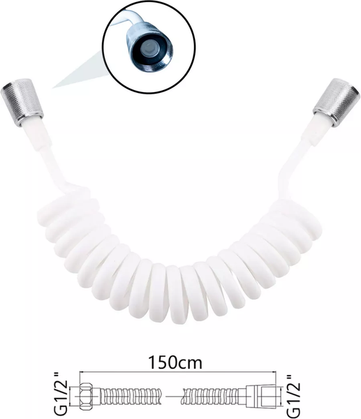 Душевой шланг Potato Гибкий спиральный Р59-157 / 531956