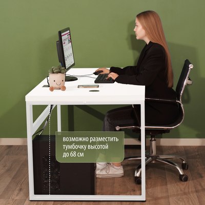 Компьютерный стол Millwood Каир Смарт 160x80x74.2 (белый/металл белый)