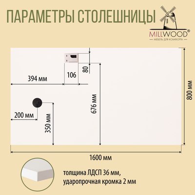 Компьютерный стол Millwood Каир Смарт 160x80x74.2 (белый/металл белый)