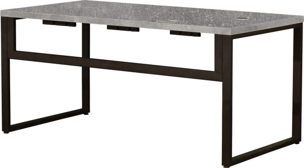 Компьютерный стол Millwood Каир Смарт 160x80x74.2 (бетон/металл черный) - фото
