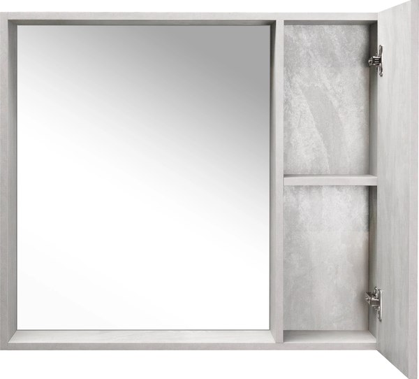 Шкаф с зеркалом для ванной Viant Берлин 80 / VBER80C-ZSH