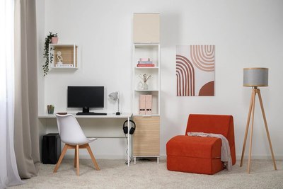 Стеллаж Mobi Марвэл 16.426 (белый PE шагрень/сатин 7045 SU/плэйн)