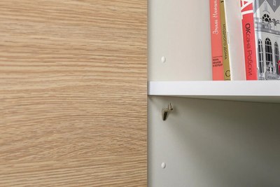 Стеллаж Mobi Марвэл 16.426 (белый PE шагрень/сатин 7045 SU/плэйн)