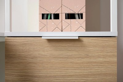 Стеллаж Mobi Марвэл 16.426 (белый PE шагрень/сатин 7045 SU/плэйн)