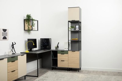 Стеллаж Mobi Марвэл 16.426 (темно-серый U2601/сатин 7045 SU/плэйн)