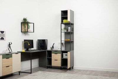 Стеллаж Mobi Марвэл 16.426 (темно-серый U2601/сатин 7045 SU/плэйн)