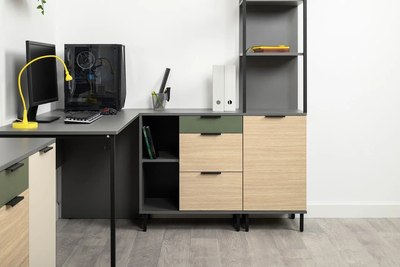 Стеллаж Mobi Марвэл 16.426 (темно-серый U2601/сатин 7045 SU/плэйн)