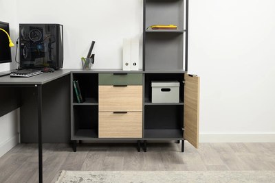 Стеллаж Mobi Марвэл 16.426 (темно-серый U2601/сатин 7045 SU/плэйн)