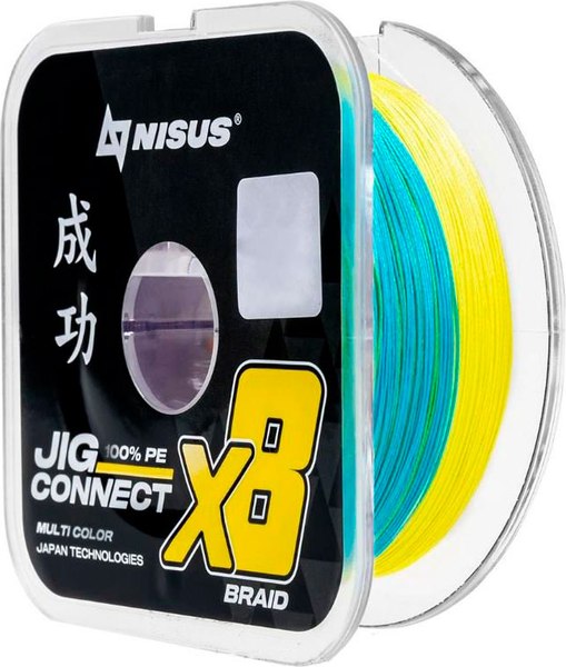 Леска плетеная Nisus Jig Connect X8 PE Multicolor 0.4 0.10mm / T-N-JC-X8-0.10-150-M - фото