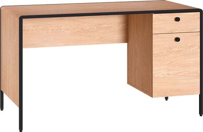 Письменный стол Mobi Брюс 12.157 (Battle rock FSC Santiago/ель карпатская 203-6 ПВХ/черный) - фото