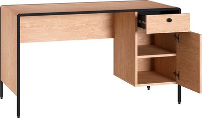 Письменный стол Mobi Брюс 12.157 (Battle rock FSC Santiago/ель карпатская 203-6 ПВХ/черный)