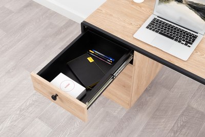 Письменный стол Mobi Брюс 12.157 (Battle rock FSC Santiago/ель карпатская 203-6 ПВХ/черный)