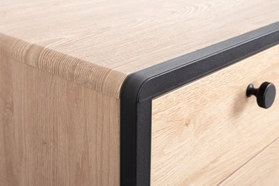 Письменный стол Mobi Брюс 12.157 (Battle rock FSC Santiago/ель карпатская 203-6 ПВХ/черный)