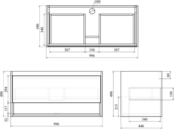 Тумба под умывальник Toppus Batiste 100 / 9711.024