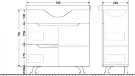Тумба под умывальник Toppus Satin 80 / 9711.007