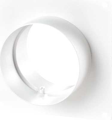 Соединитель воздуховода Семь ветров С настенной пластиной 100мм / 151 - фото